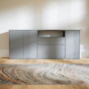 Sideboard Grau - Sideboard: Schubladen in Grau & Türen in Grau - Hochwertige Materialien - 190 x 79 x 34 cm, konfigurierbar
