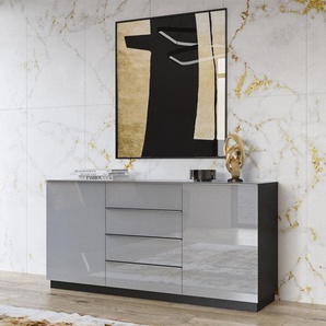 Sideboard Habas II 160 x 80 x 48cm Grau/Grau