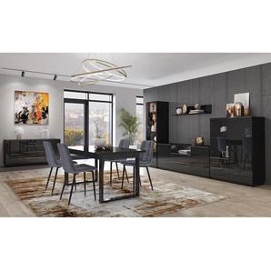 Sideboard Habas II 160 x 80 x 48cm Schwarz/Schwarz