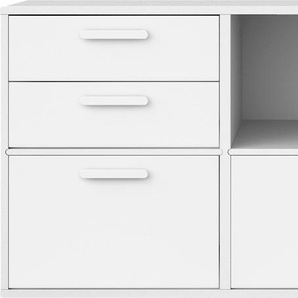 Sideboard HAMMEL FURNITURE Keep by Hammel Sideboards Gr. B/H/T: 133,8 cm x 55,6 cm x 42 cm, weiß Sideboards mit 2 Schubladen und 3 Türen, Breite 133,8 cm, flexible Möbelserie