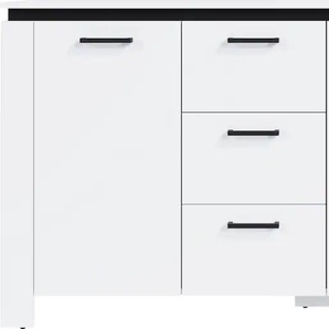 Sideboard HELA DENVER Sideboards Gr. B/H/T: 180 cm x 86 cm x 38 cm, Weiß/Schwarz, 3, schwarz-weiß (weiß, schwarz) Sideboards