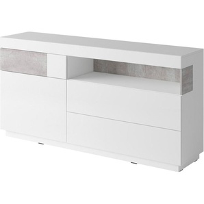 Sideboard HELVETIA SILKE Sideboards weiß (weiß hochglanz, beton, optik) Sideboards Breite 169 cm