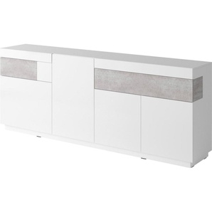 Sideboard HELVETIA SILKE Sideboards weiß (weiß hochglanz, beton, optik) Sideboards Breite 218, 5 cm