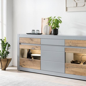 Sideboard 217 x 90 x 42cm Grau/Beige