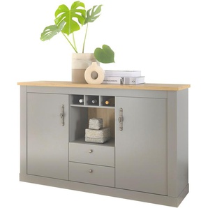 Sideboard HOME AFFAIRE CHAMBORD Sideboards Gr. B/H/T: 166 cm x 100 cm x 44 cm, 2, grau (lichtgrau) Sideboards Breite ca. 166 cm