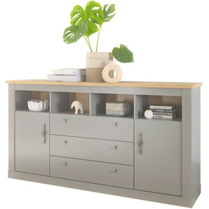 Sideboard HOME AFFAIRE CHAMBORD Sideboards Gr. B/H/T: 179 cm x 104 cm x 44 cm, 3, grau (lichtgrau) Sideboards Breite ca. 179 cm