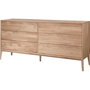 Sideboard HOME AFFAIRE Koda Sideboards Gr. B/H/T: 177,7 cm x 81,9 cm x 41,5 cm, 6, beige (natur) Sideboards 6 Schubladen mit push to open funktion