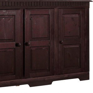 Sideboard HOME AFFAIRE Lisa Sideboards Gr. B/H/T: 122 cm x 80 cm x 35 cm, braun (dunkelbraun) Sideboards aus massivem Kiefernholz, wahlweise mit 3 oder 4 Türen erhältlich