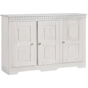 Sideboard HOME AFFAIRE Lisa Sideboards Gr. B/H/T: 122 cm x 80 cm x 35 cm, weiß Sideboards aus massivem Kiefernholz, wahlweise mit 3 oder 4 Türen erhältlich