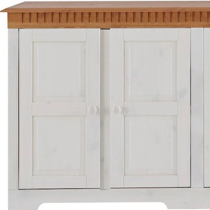 Sideboard HOME AFFAIRE Lisa Sideboards Gr. B/H/T: 158,5 cm x 80 cm x 35 cm, weiß (weiß, honig) Sideboards aus massivem Kiefernholz, wahlweise mit 3 oder 4 Türen erhältlich