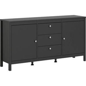 Sideboard HOME AFFAIRE Madrid Sideboards Gr. B/H/T: 151,2 cm x 79,9 cm x 38,4 cm, 3, schwarz (schwarz matt) Sideboards pflegeleichte Folienbeschichtung, mit vielen Stauraummöglichkeiten
