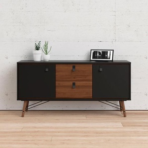 Sideboard HOME AFFAIRE Ry Sideboards Gr. B/H/T: 150,3 cm x 72,2 cm x 40,1 cm, 2, braun (schwarz matt, walnuss) Sideboards Sideboard mit 2 Türen und Schubläden, auch in anderen Größen