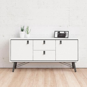 Sideboard HOME AFFAIRE Ry Sideboards Gr. B/H/T: 150,3 cm x 72,2 cm x 40,1 cm, 2, schwarz-weiß (weiß, schwarz matt) Sideboards Sideboard mit 2 Türen und Schubläden, auch in anderen Größen