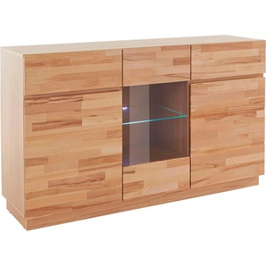 Sideboard HOME AFFAIRE Sideboards beige (kernbuche teilmassiv) Sideboards Breite 140 cm mit 2 Schubkästen