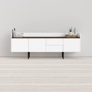 Sideboard HOME AFFAIRE Unit Sideboards Gr. B/H/T: 195,5 cm x 73,2 cm x 40,5 cm, 2, weiß (weiß, walnuss) Sideboards pflegeleichte Folienbeschichtung, mit vielen Stauraummöglichkeiten