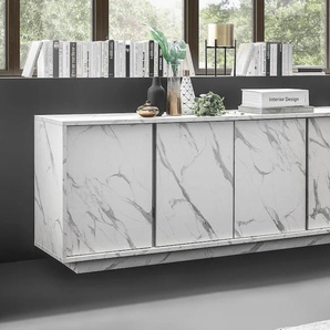 Sideboard INOSIGN Carrara Sideboards Gr. B/H/T: 180 cm x 79 cm x 43 cm, weiß (weiß marmor, optik) Sideboards