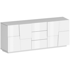 Sideboard INOSIGN Pongo Sideboards Gr. B/H/T: 220 cm x 86 cm x 44,2 cm, 3, weiß (weiß hochglanz) Sideboards