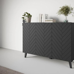 Sideboard INOSIGN SIDEBOARD PHUKET, graphite schwarz matt, mdf, B:120cm H:76cm T:39cm, Sideboards, Modernes Sideboard mit 6 Fächern, Breite 120 cm