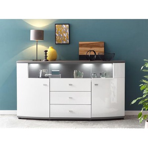 Sideboard Intento II 160 x 87 x 42cm Grau/Weiß/Hochglanz Weiß/Anthrazit