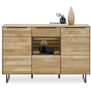 Sideboard Jackson, Eiche teilmassiv, inkl. LED-Beleuchtung