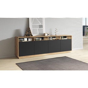Sideboard I 238 x 75 x 40cm Schwarz/Braun