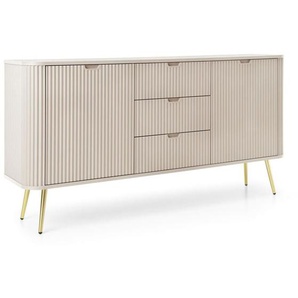 Sideboard Kaschmir mit Rillen, Füße gold, ZARA-160