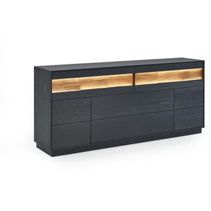 Sideboard Kilva, Kernesche anthrazit gebeizt massiv