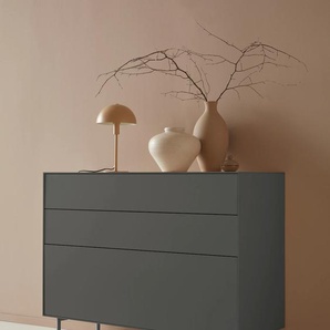 Sideboard LEGER HOME BY LENA GERCKE Essentials Sideboards Gr. B/H/T: 112 cm x 90 cm x 42 cm, 3, grau (anthrazit) Sideboards Breite: 112cm, MDF lackiert, Push-to-open-Funktion