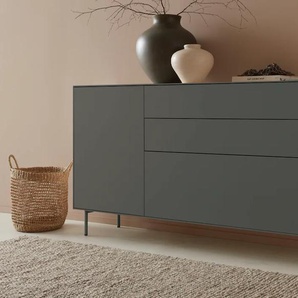 Sideboard LEGER HOME BY LENA GERCKE Essentials Sideboards Gr. B/H/T: 167 cm x 90 cm x 42 cm, 3, grau (anthrazit) Sideboards Breite: 167cm, MDF lackiert, Push-to-open-Funktion