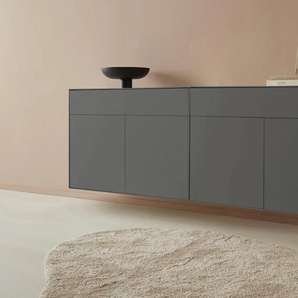 Sideboard LEGER HOME BY LENA GERCKE Essentials Sideboards Gr. B/H/T: 224 cm x 74 cm x 42 cm, 2, grau (anthrazit) Sideboards Breite: 224cm, MDF lackiert, Push-to-open-Funktion