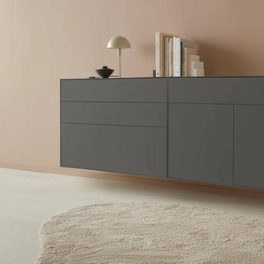 Sideboard LEGER HOME BY LENA GERCKE Essentials Sideboards Gr. B/H/T: 224 cm x 74 cm x 42 cm, 4, grau (anthrazit) Sideboards Breite: 224cm, MDF lackiert, Push-to-open-Funktion