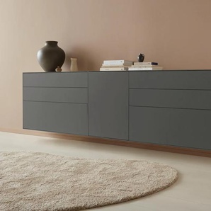 Sideboard LEGER HOME BY LENA GERCKE Essentials Sideboards Gr. B/H/T: 279 cm x 74 cm x 42 cm, 6, grau (anthrazit) Sideboards Breite: 279cm, MDF lackiert, Push-to-open-Funktion