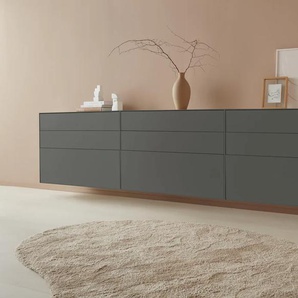Sideboard LEGER HOME BY LENA GERCKE Essentials Sideboards Gr. B/H/T: 336 cm x 74 cm x 42 cm, 6, grau (anthrazit) Sideboards Breite: 335cm, MDF lackiert, Push-to-open-Funktion
