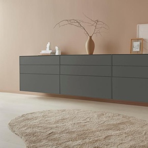 Sideboard LEGER HOME BY LENA GERCKE Essentials Sideboards Gr. B/H/T: 336 cm x 74 cm x 42 cm, 6, grau (anthrazit) Sideboards Breite: 335cm, MDF lackiert, Push-to-open-Funktion