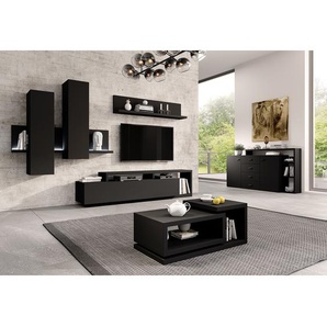 Sideboard 180 x 98 x 37cm Schwarz/Schwarz