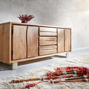 Sideboard Live-Edge 170 cm Akazie natur 3 Schübe 4 Türen, Sideboards, Baumkantenmöbel, Massivholzmöbel, Massivholz