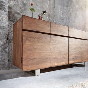 Sideboard Live-Edge 172 cm Akazie Braun 4 Türen 4 Schübe, Sideboards, Baumkantenmöbel, Massivholzmöbel, Massivholz