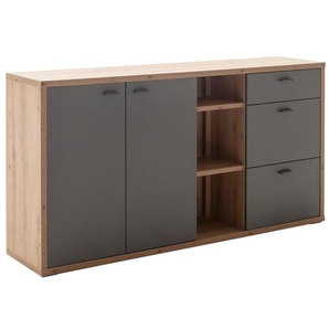 Sideboard Lizzano, grau/Balkeneiche-Nachbildung