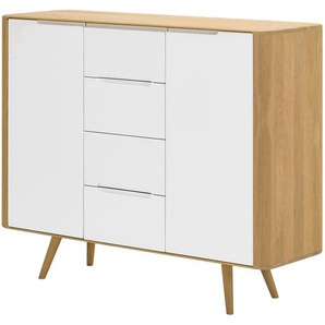 Sideboard - Höhe 110 cm 135cm Braun/Weiß/Weiß