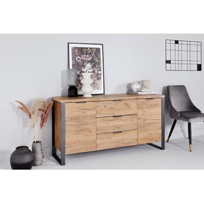 Sideboard II 150 x 76 x 40cm Braun/Eiche Dekor