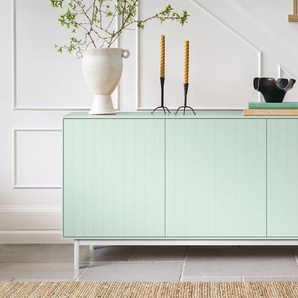 Sideboard Maxi 150 cm - Mondscheingrün matt lackiert mit gemusterter Front