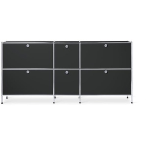 Sideboard Metall »CN3« groß mit 6 Klappenfächern, schwarz