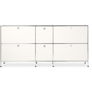 Sideboard Metall »CN3« groß mit 6 Klappenfächern, weiß