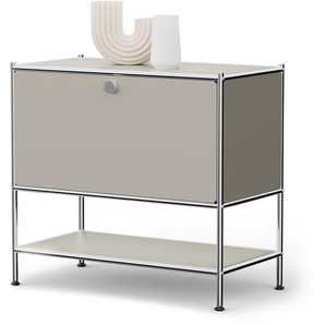 Sideboard Metall CN3 mit 1 Klappenfach, hellgrau