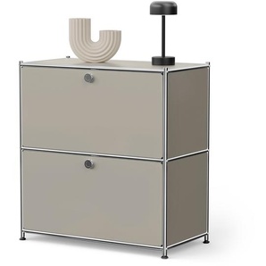 Sideboard Metall »CN3« mit 2 Klappenfächern, hellgrau