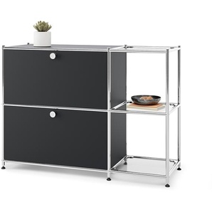 Sideboard Metall »CN3« mit 2 Klappenfächern, schwarz