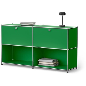 Sideboard Metall »CN3« mit 2 versetzbaren Klappenfächern, grün