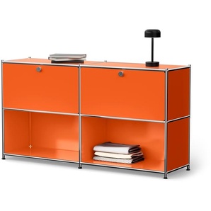 Sideboard Metall »CN3« mit 2 versetzbaren Klappenfächern, orange