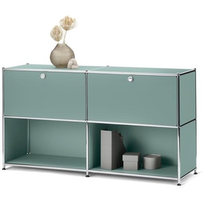 Sideboard Metall »CN3« mit 2 versetzbaren Klappenfächern, salbei