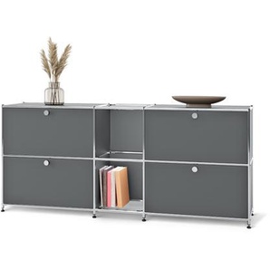 Sideboard Metall »CN3« mit 4 Klappenfächern, grau